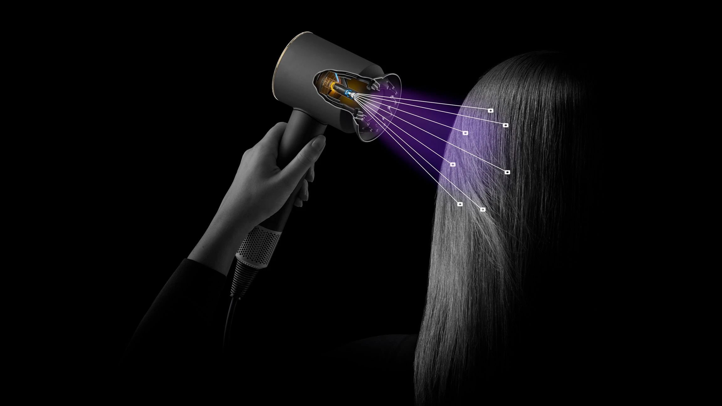 Фен для волос Dyson Supersonic HD16 Nural Hair Dryer Curly+Coily - Amber Silk (143709-01)