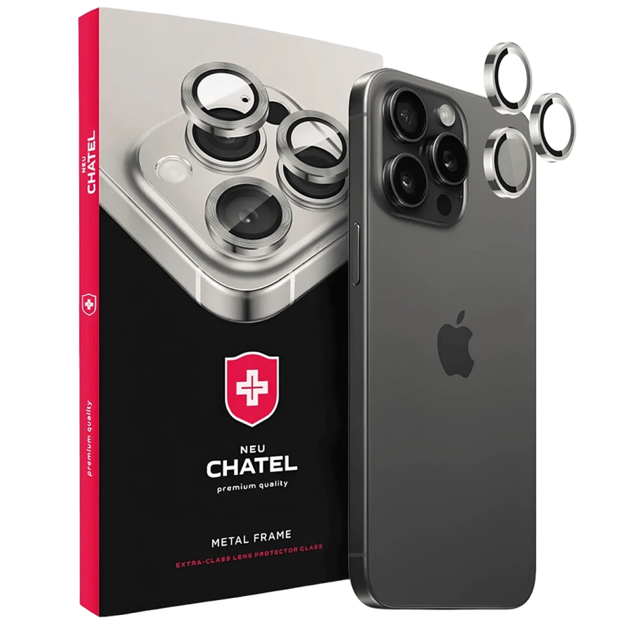 Линза на камеру NEU Chatel Metal Frame Lens Protector Glass for iPhone 17 Pro/17 Pro Max Silver