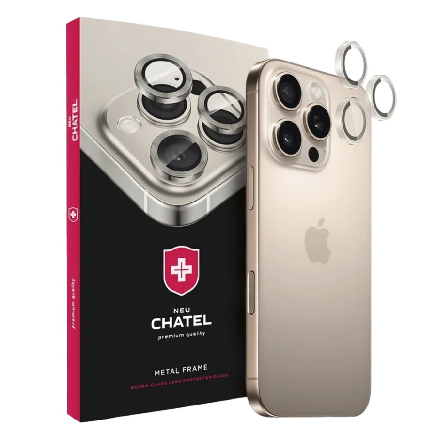 Линза на камеру NEU Chatel Metal Frame Lens Protector Glass for iPhone 17 Pro/17 Pro Max Transparent