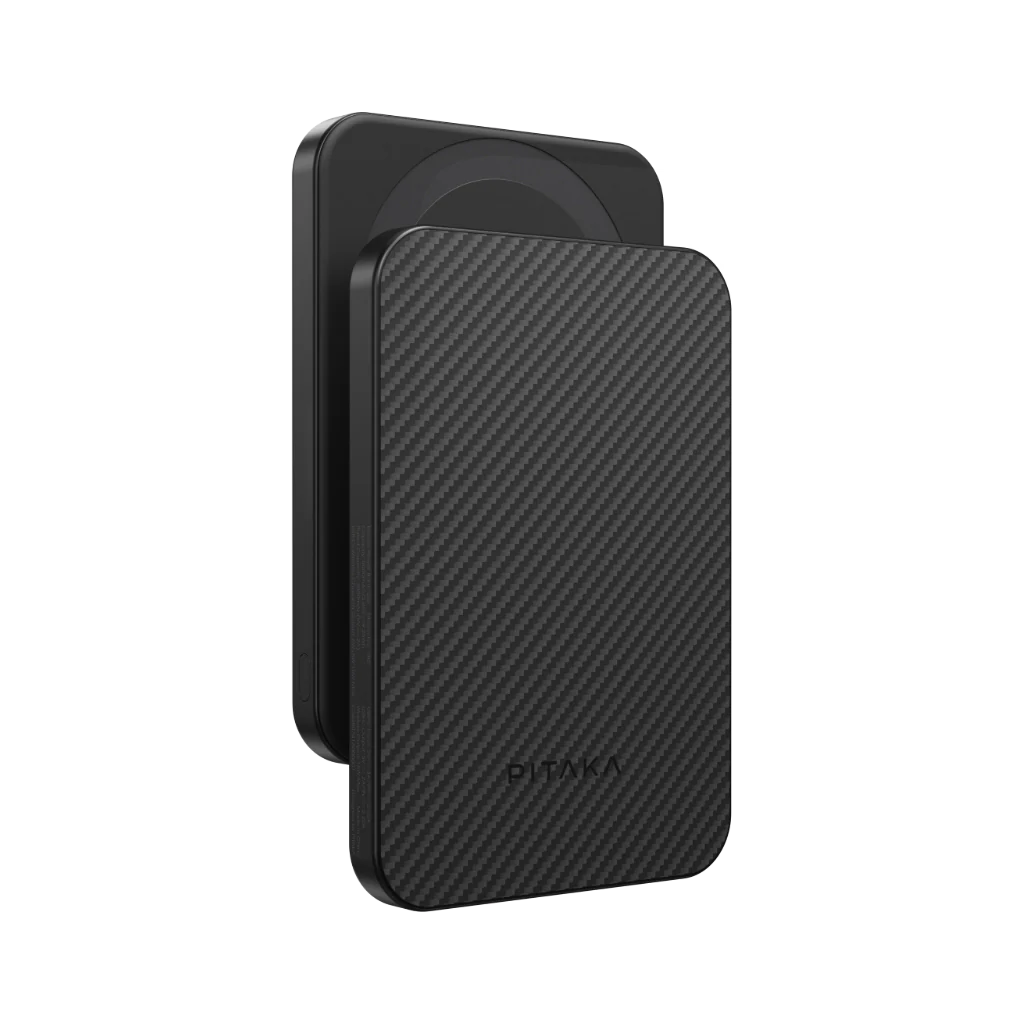 Магнітний павербанк Pitaka Aramid Fiber Magnetic Power Bank Qi2 5000mAh - Black/Grey [Twill] (PBQ2401)