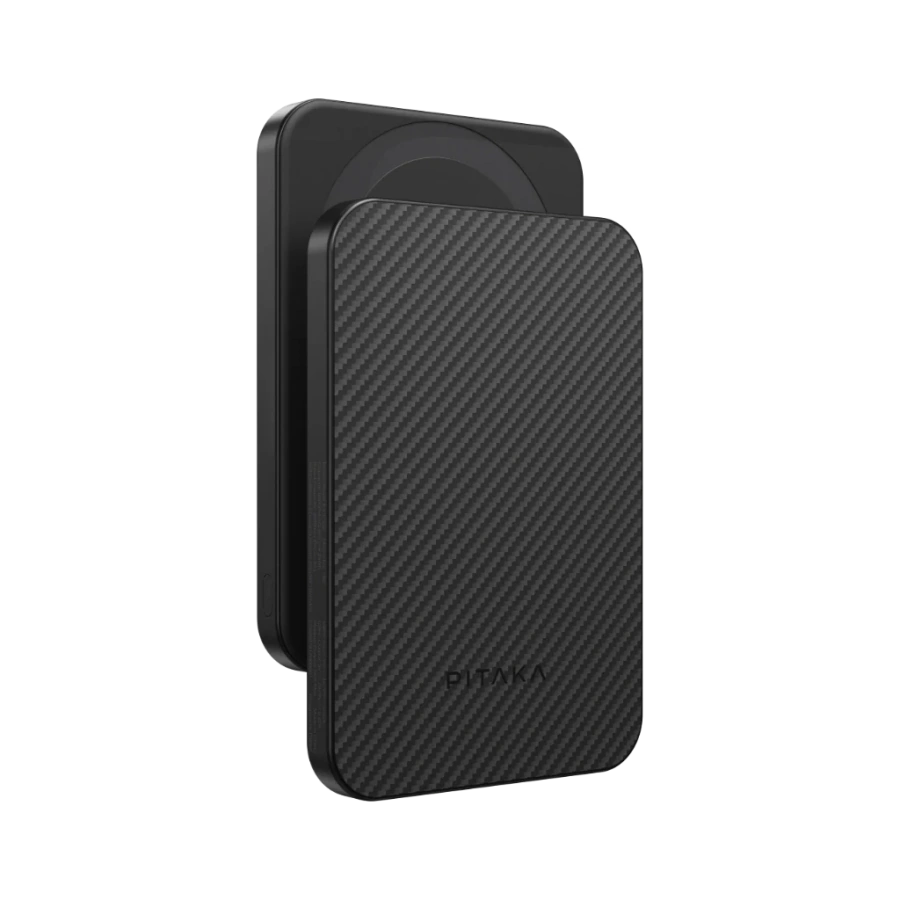 Магнітний павербанк Pitaka Aramid Fiber Magnetic Power Bank Qi2 5000mAh - Black/Grey [Twill] (PBQ2401)