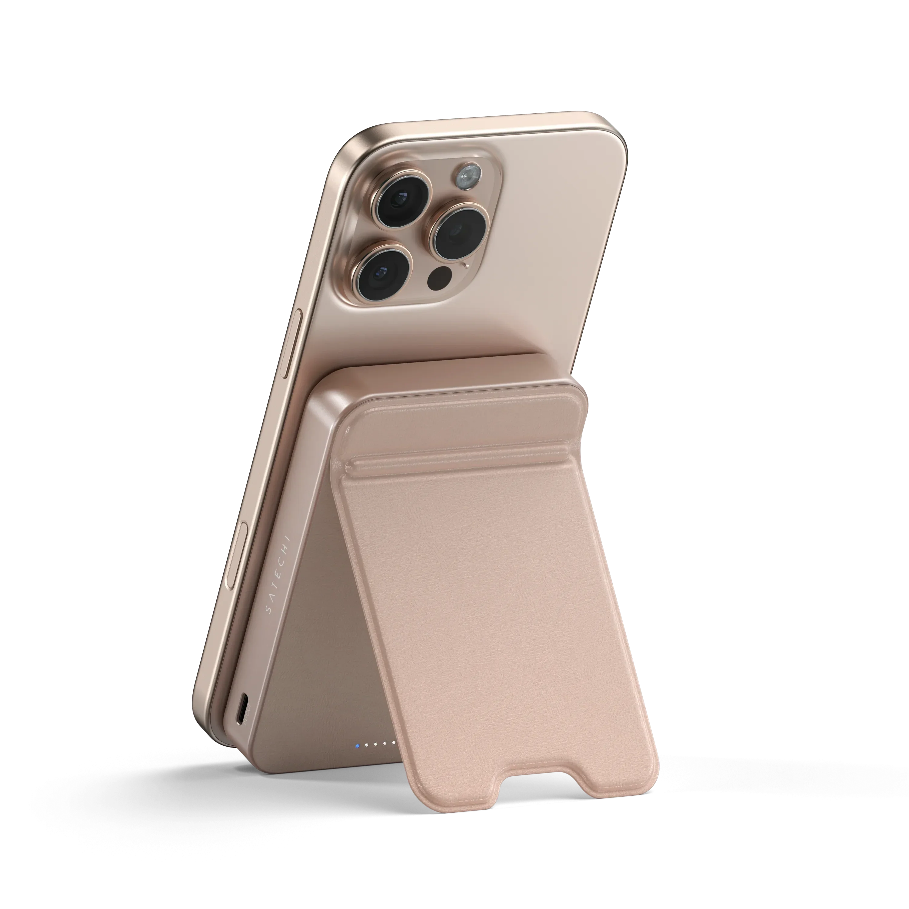 Магнитный павербанк с подставкой Satechi OntheGo Power Bank Qi2 10000mAh - Desert Rose (ST-B10Q2SR)