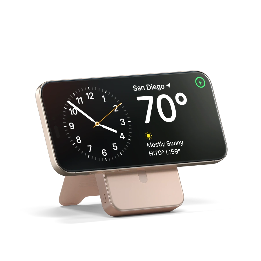 Магнітний павербанк з підставкою Satechi OntheGo Power Bank Qi2 10000mAh - Desert Rose (ST-B10Q2SR)