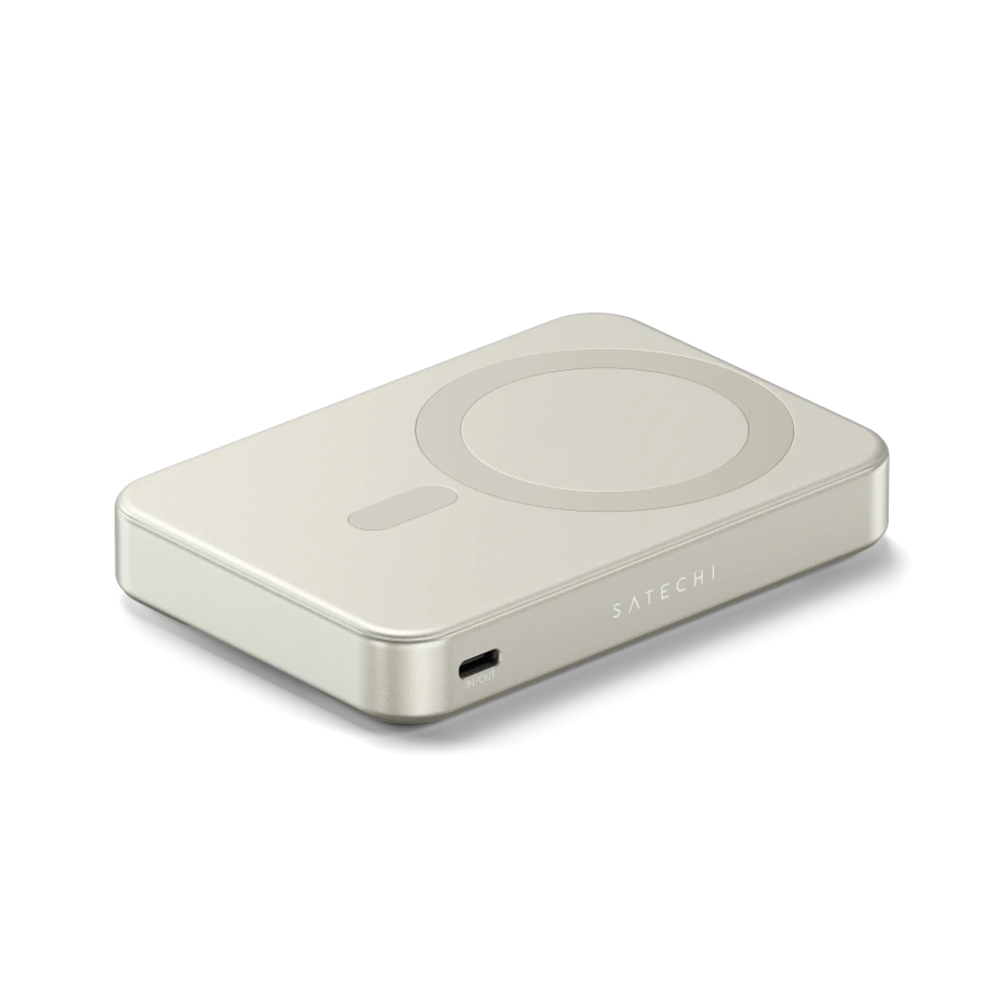 Магнітний павербанк з підставкою Satechi OntheGo Power Bank Qi2 10000mAh - Sand (ST-B10Q2SW)