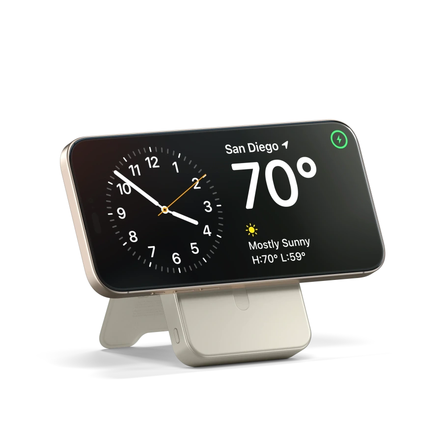 Магнітний павербанк з підставкою Satechi OntheGo Power Bank Qi2 10000mAh - Sand (ST-B10Q2SW)