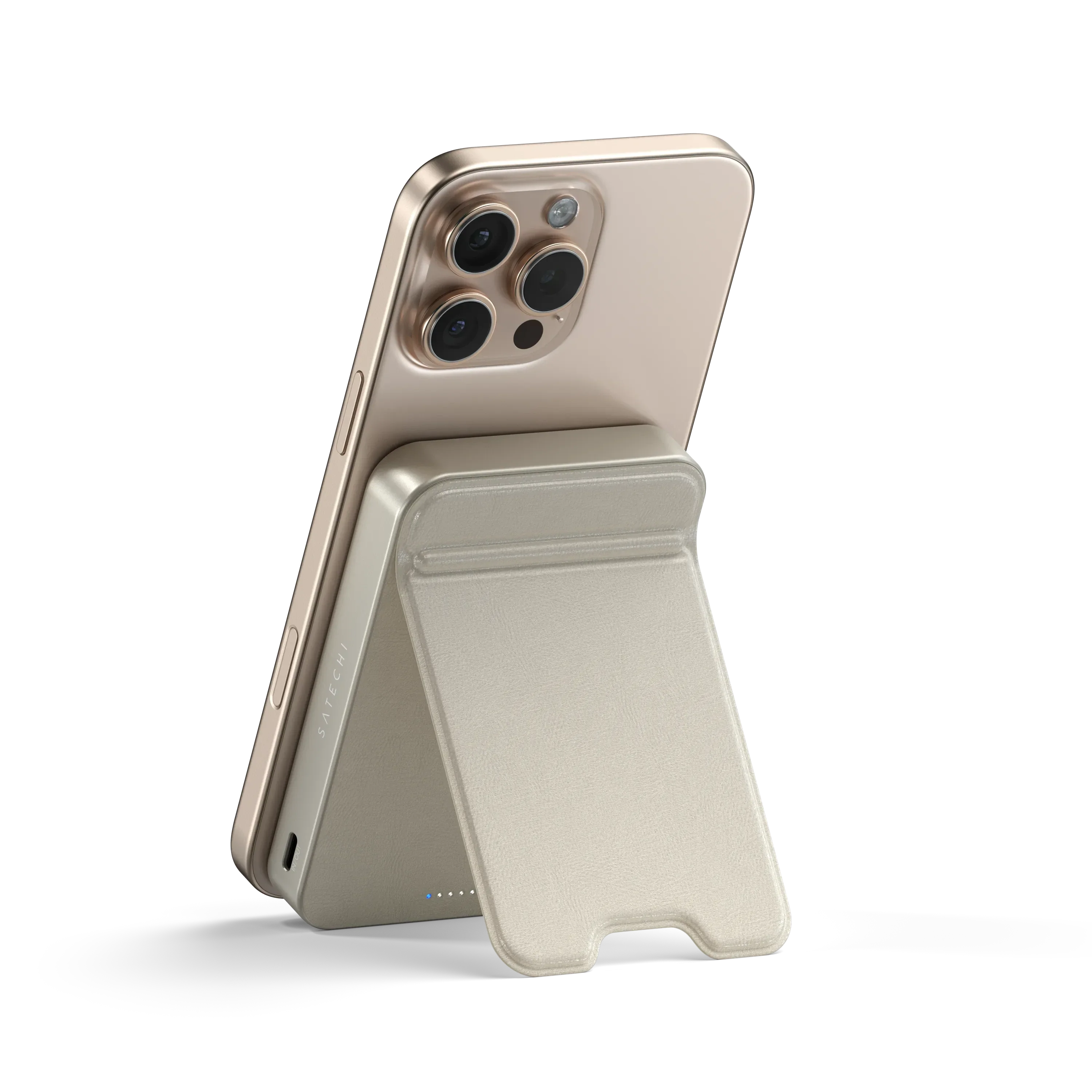 Магнітний павербанк з підставкою Satechi OntheGo Power Bank Qi2 10000mAh - Sand (ST-B10Q2SW)