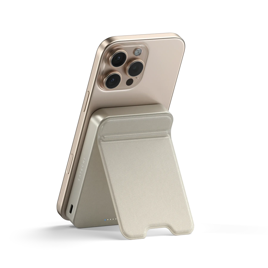 Магнітний павербанк з підставкою Satechi OntheGo Power Bank Qi2 10000mAh - Sand (ST-B10Q2SW)