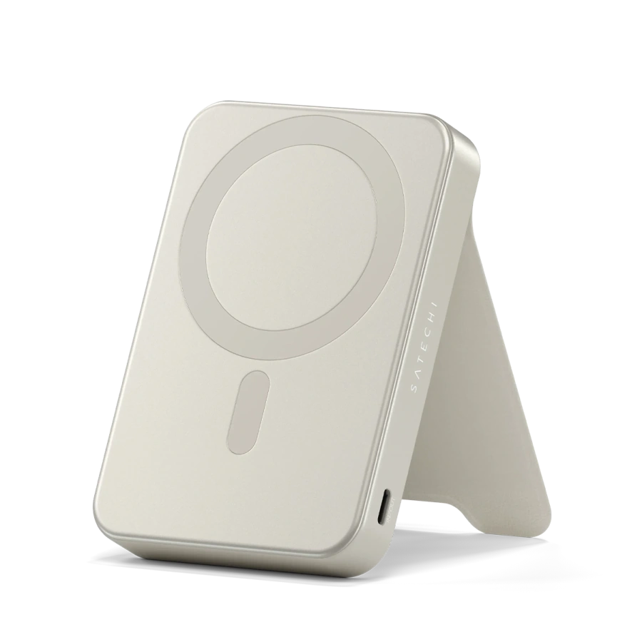 Магнітний павербанк з підставкою Satechi OntheGo Power Bank Qi2 10000mAh - Sand (ST-B10Q2SW)