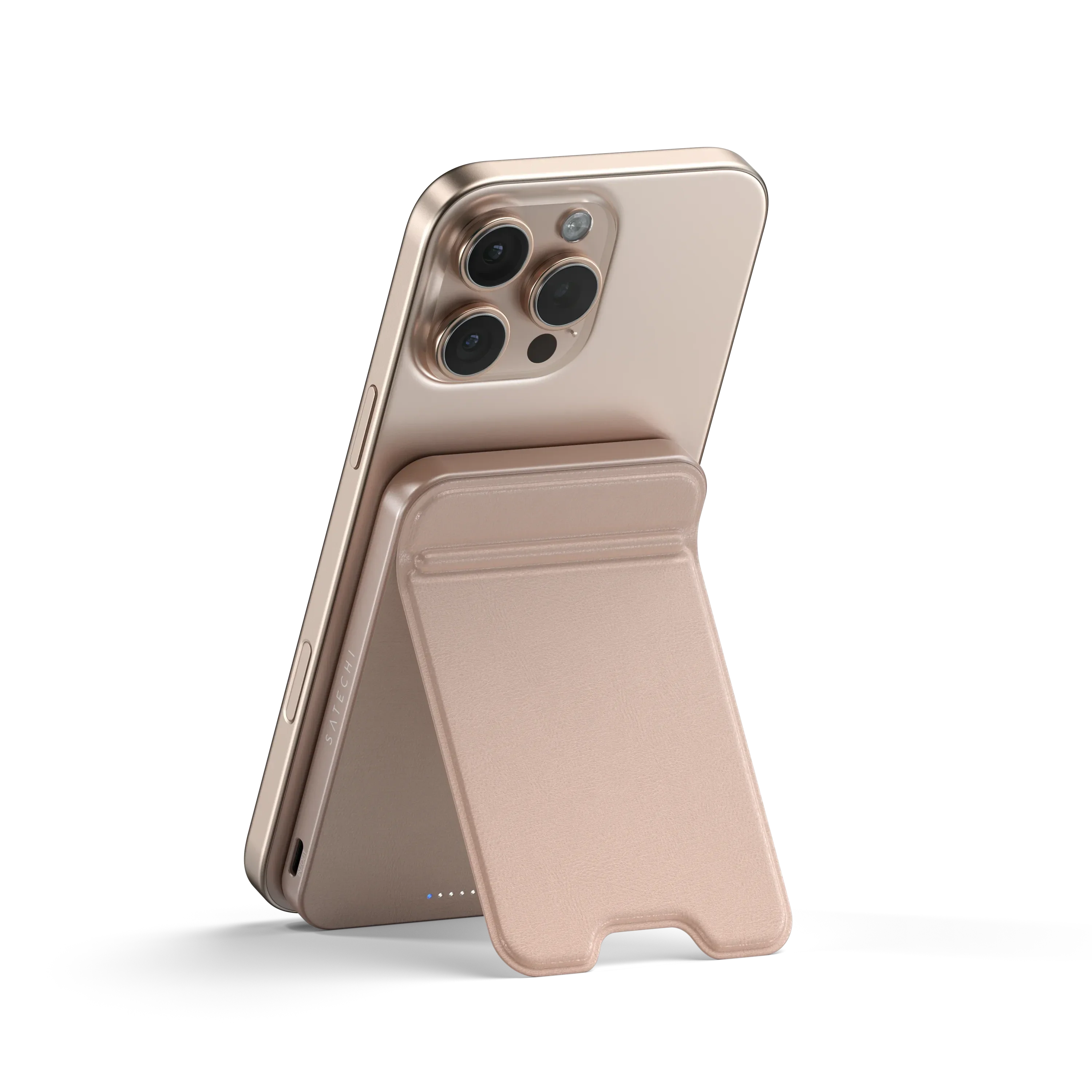 Магнітний павербанк з підставкою Satechi OntheGo Power Bank Qi2 5000mAh - Desert Rose (ST-B5Q2SR)
