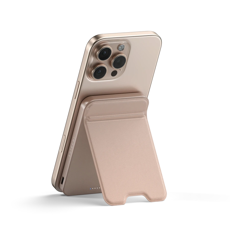 Магнітний павербанк з підставкою Satechi OntheGo Power Bank Qi2 5000mAh - Desert Rose (ST-B5Q2SR)