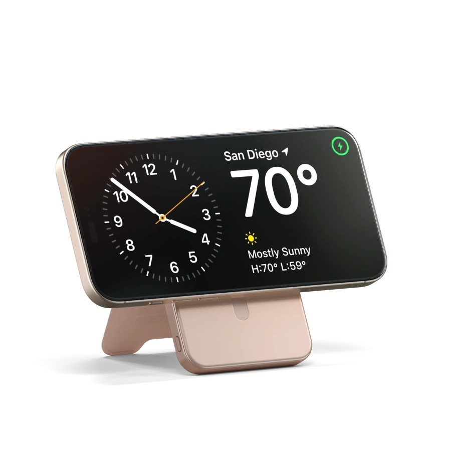 Магнітний павербанк з підставкою Satechi OntheGo Power Bank Qi2 5000mAh - Desert Rose (ST-B5Q2SR)