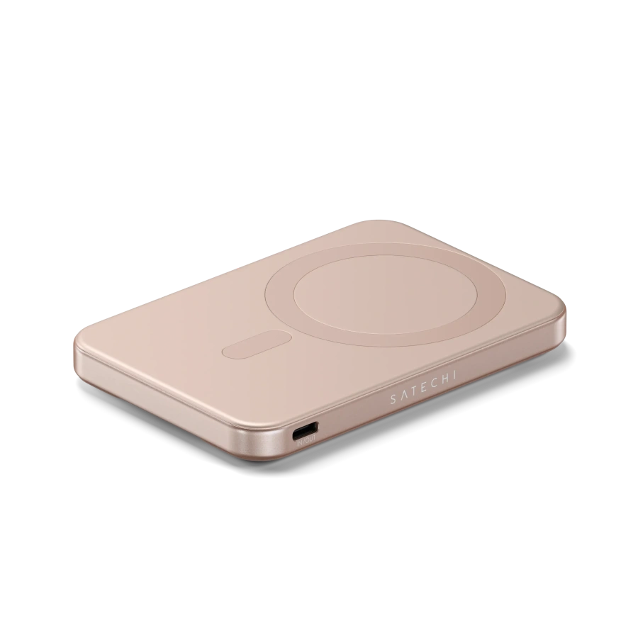 Магнітний павербанк з підставкою Satechi OntheGo Power Bank Qi2 5000mAh - Desert Rose (ST-B5Q2SR)