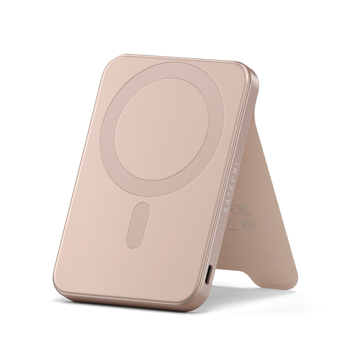Магнітний павербанк з підставкою Satechi OntheGo Power Bank Qi2 5000mAh - Desert Rose (ST-B5Q2SR)