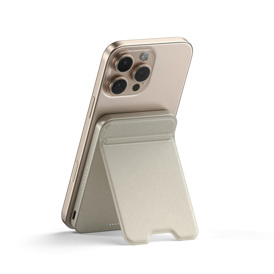 Магнітний павербанк з підставкою Satechi OntheGo Power Bank Qi2 5000mAh - Sand (ST-B5Q2SW)