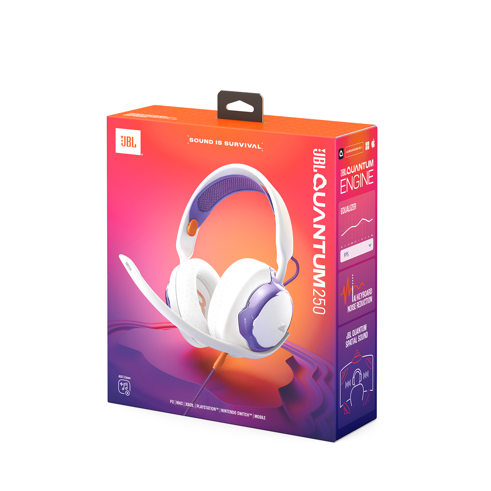 Навушники JBL Quantum 250 - White (JBLQTUM250WHT)