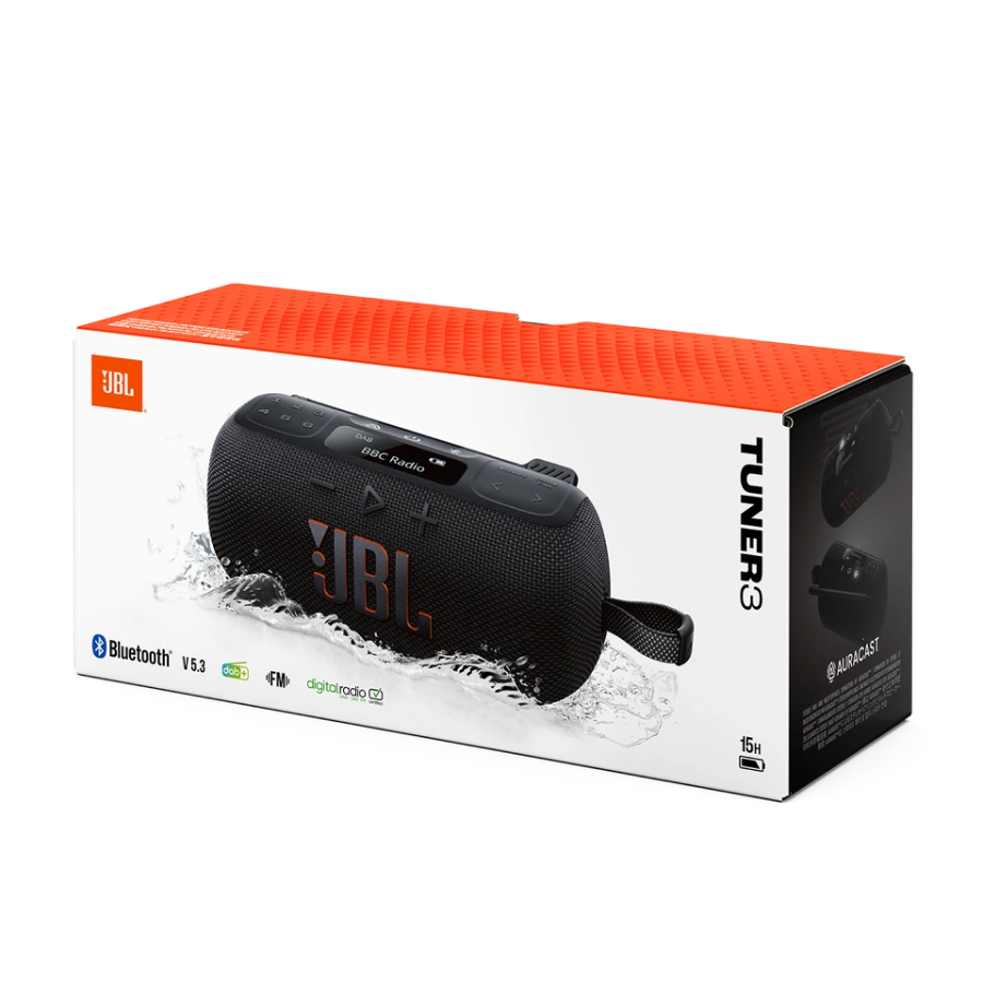 Портативная акустика JBL Tuner 3 с Bluetooth и DAB/DAB+/FM радио – Black (JBLTUNER3BLK)