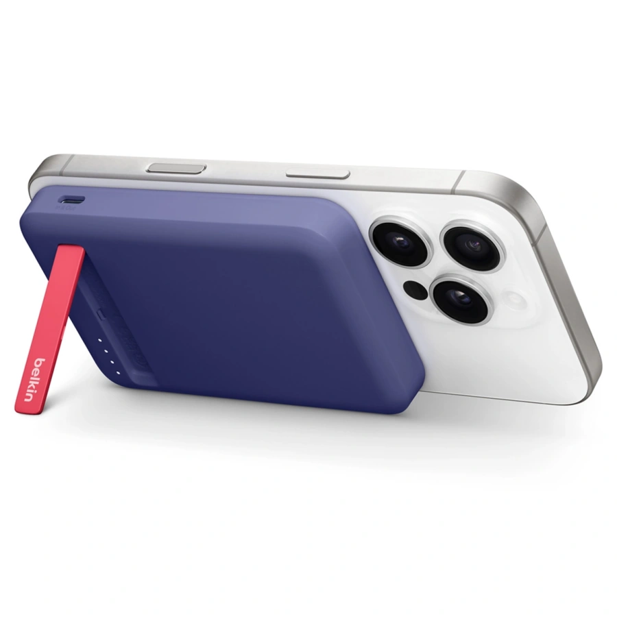 Портативний зарядний пристрій [Power Bank] з MagSafe та підставкою Belkin BoostCharge Pro Magnetic Charging Power Bank MagSafe 5K Qi2 15W - Deep Purple (HS552)