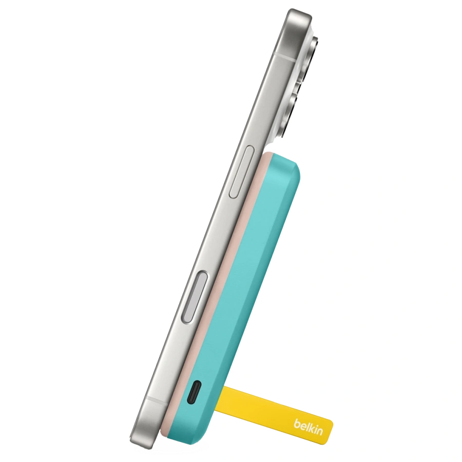 Портативний зарядний пристрій [Power Bank] з MagSafe та підставкою Belkin BoostCharge Pro Magnetic Charging Power Bank MagSafe 5K Qi2 15W - Teal (HS562)