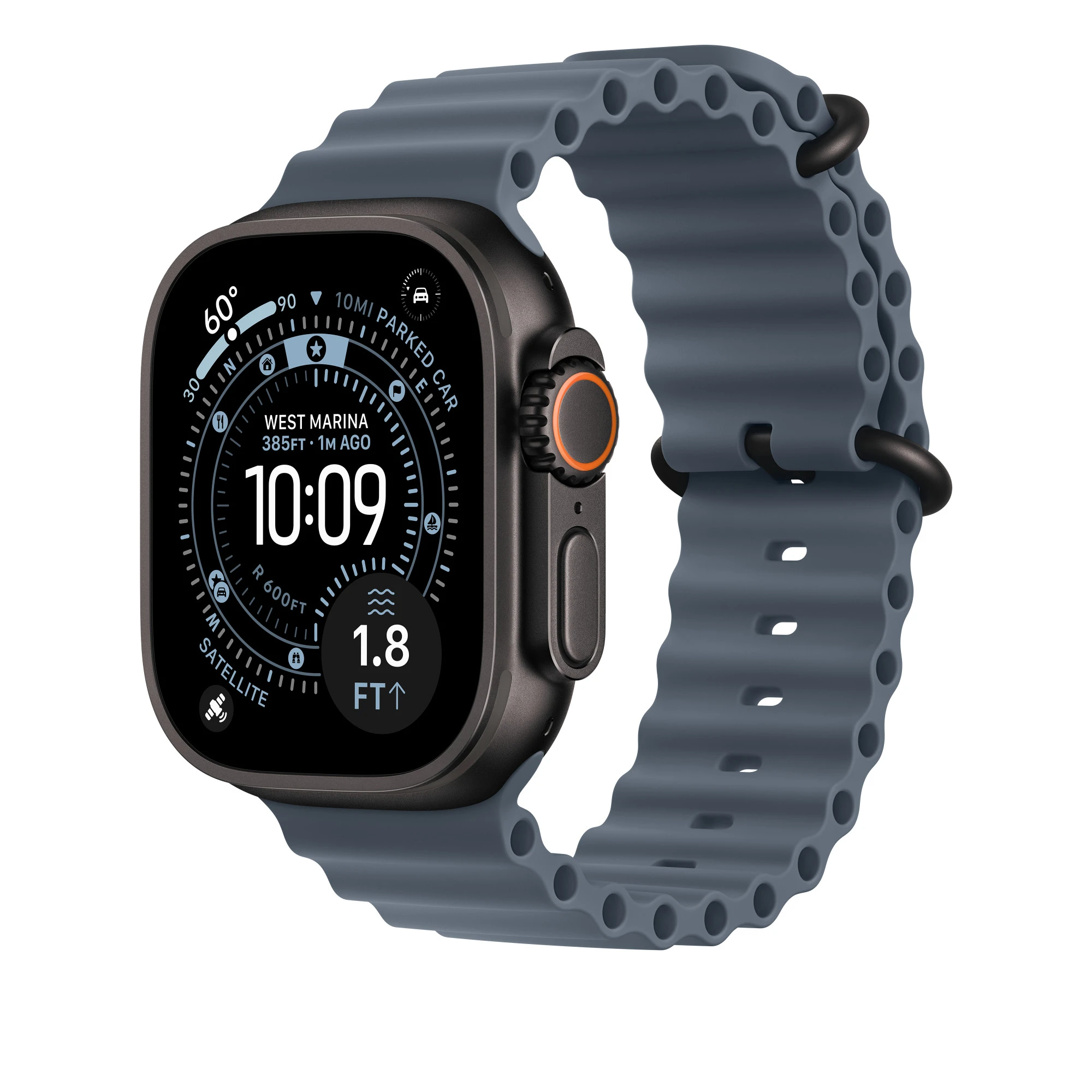 Ремінець Apple Anchor Blue Ocean Band - Black Titanium Finish для Apple Watch 44/45/46/49mm (MGCJ4)