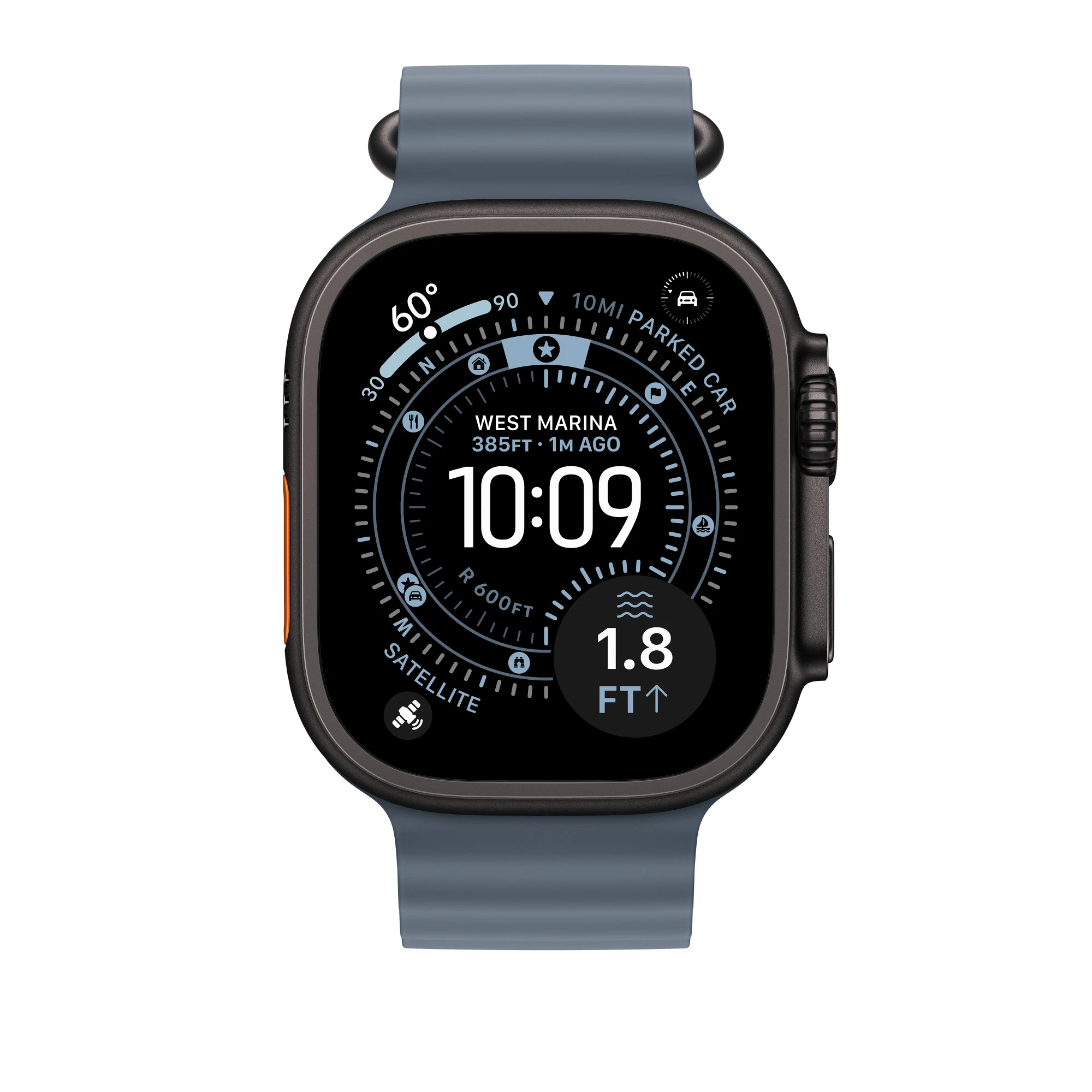 Ремінець Apple Anchor Blue Ocean Band - Black Titanium Finish для Apple Watch 44/45/46/49mm (MGCJ4)