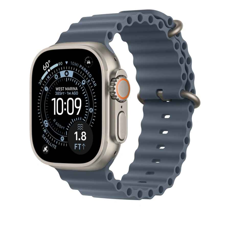 Ремінець Apple Anchor Blue Ocean Band - Natural Titanium Finish для Apple Watch 44/45/46/49mm (MGCC4)