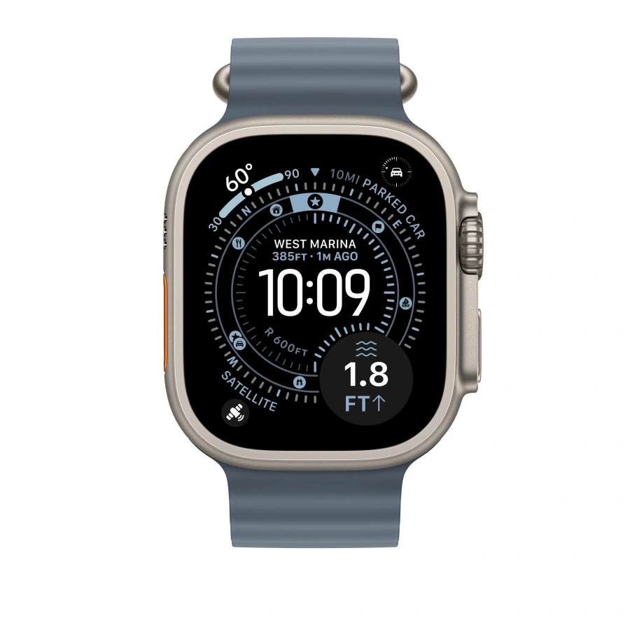 Ремінець Apple Anchor Blue Ocean Band - Natural Titanium Finish для Apple Watch 44/45/46/49mm (MGCC4)