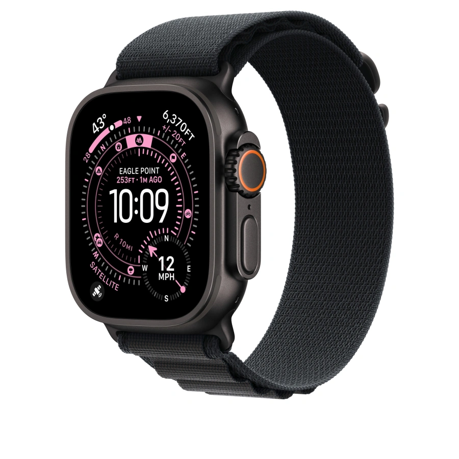 Ремінець Apple Black Alpine Loop - Black Titanium Finish для Apple Watch 44/45/46/49mm - Large (MG9J4)