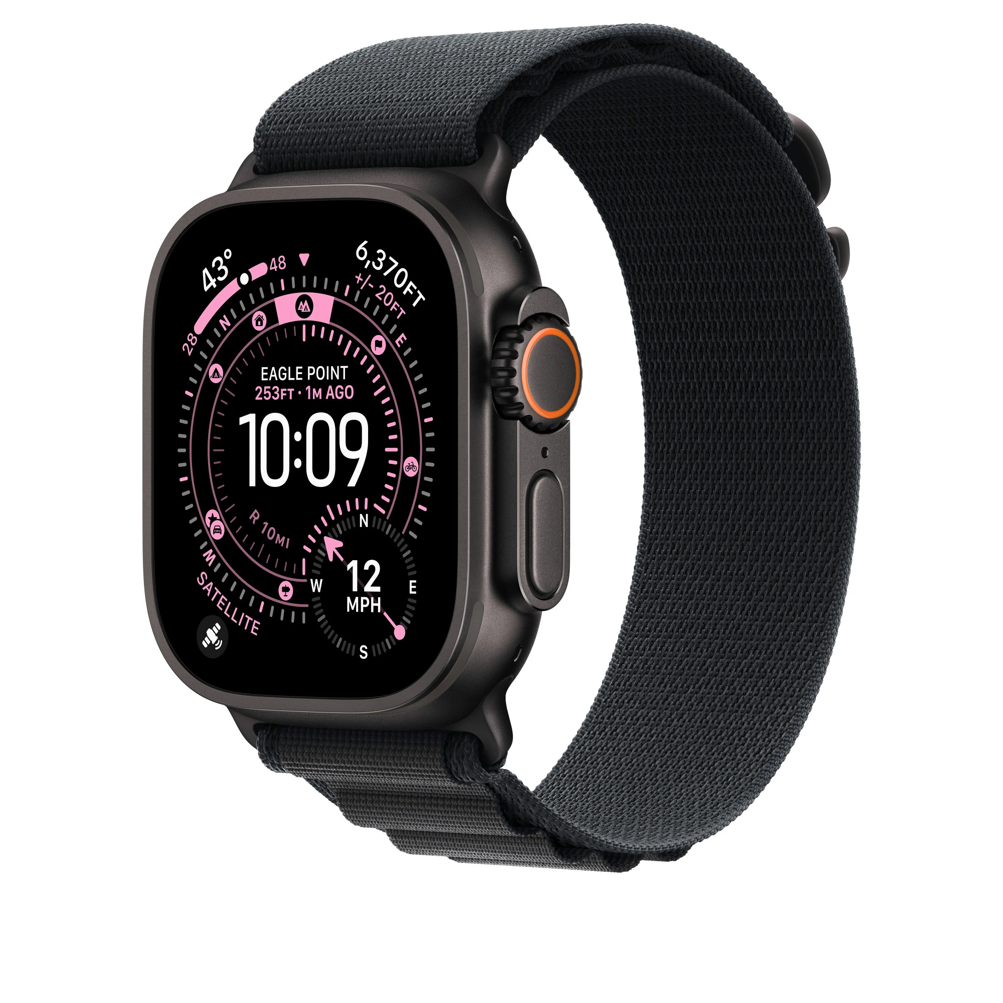 Ремінець Apple Black Alpine Loop - Black Titanium Finish для Apple Watch 44/45/46/49mm - Medium (MG9H4)