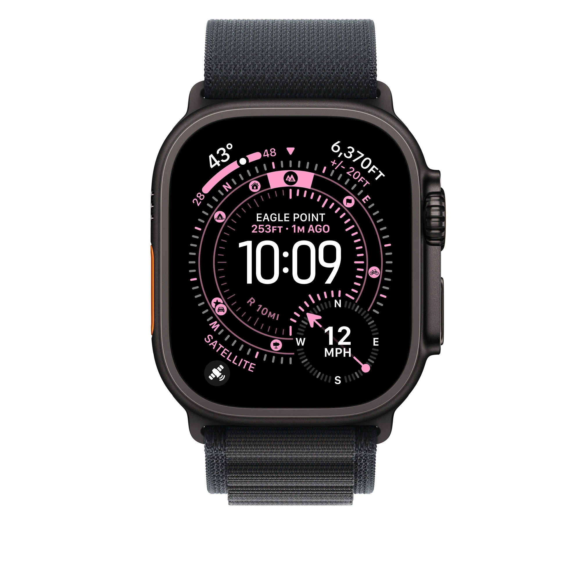 Ремінець Apple Black Alpine Loop - Black Titanium Finish для Apple Watch 44/45/46/49mm - Medium (MG9H4)