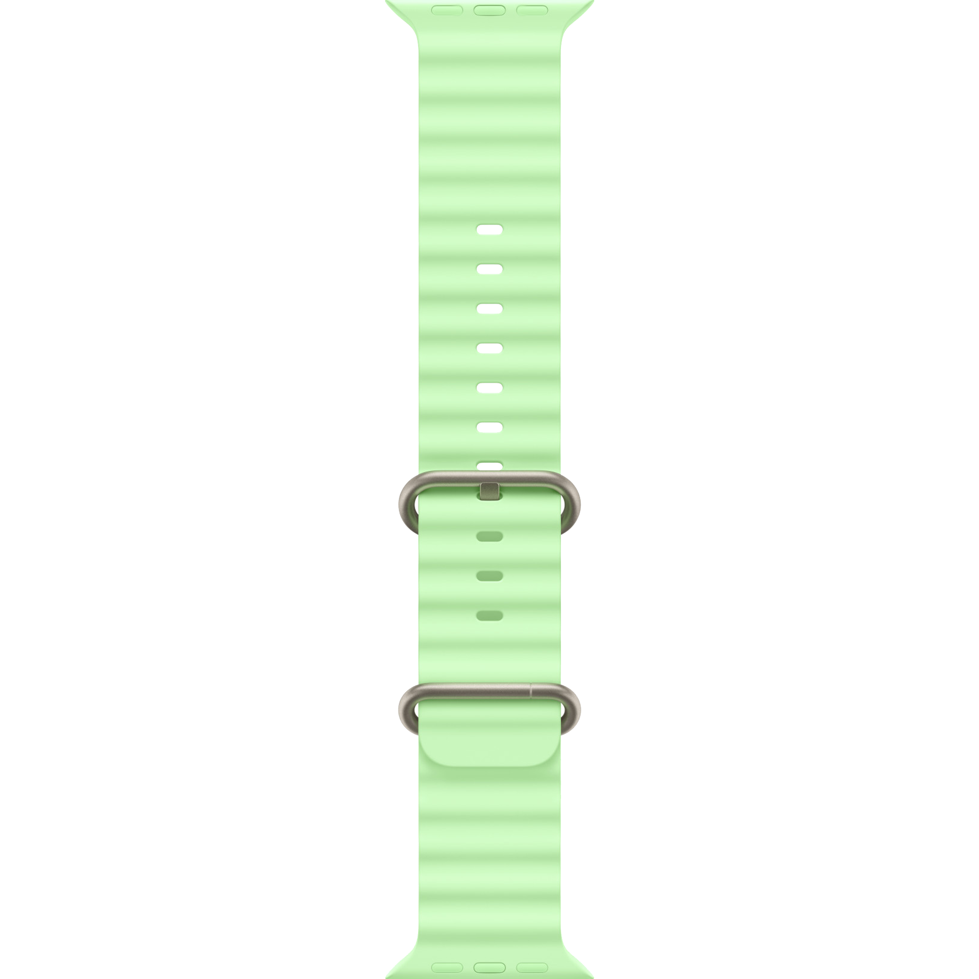 Ремешок Apple Neon Green Ocean Band - Natural Titanium Finish для Apple Watch 44/45/46/49mm (MGCF4)