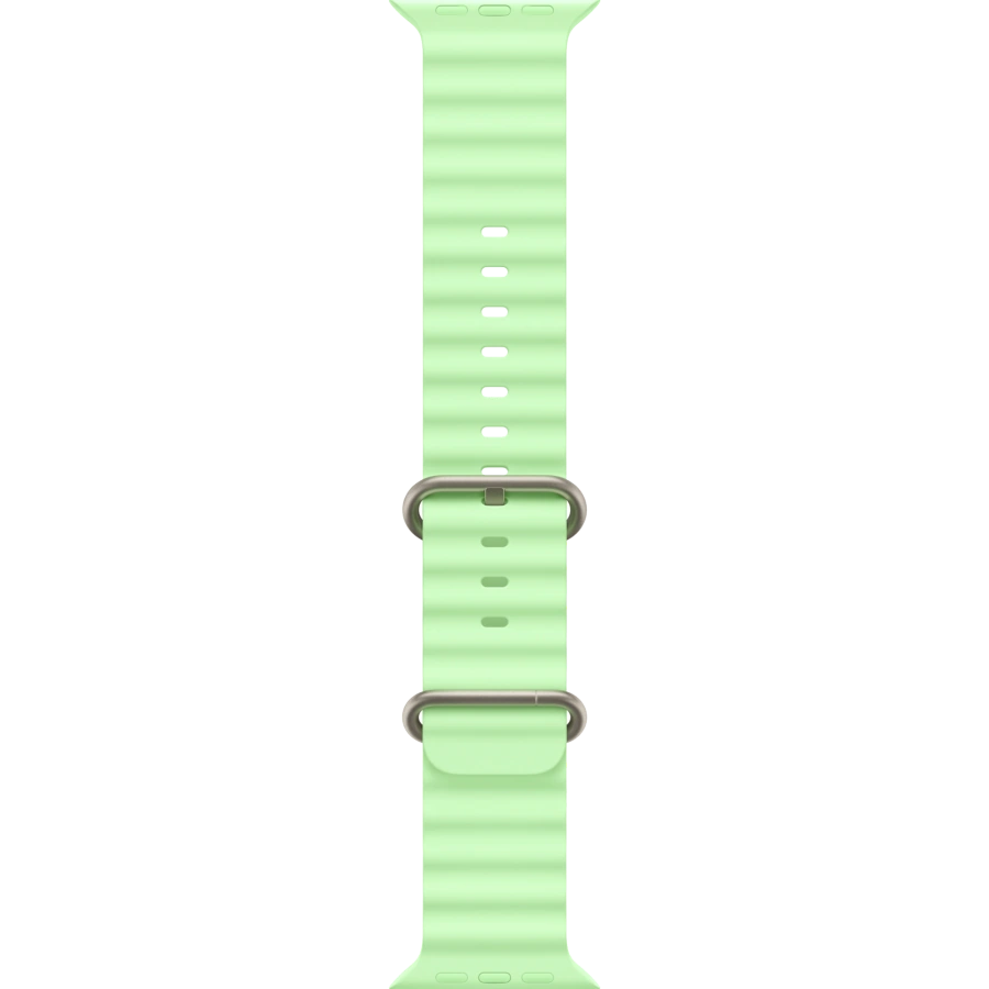 Ремінець Apple Neon Green Ocean Band - Natural Titanium Finish для Apple Watch 44/45/46/49mm (MGCF4)