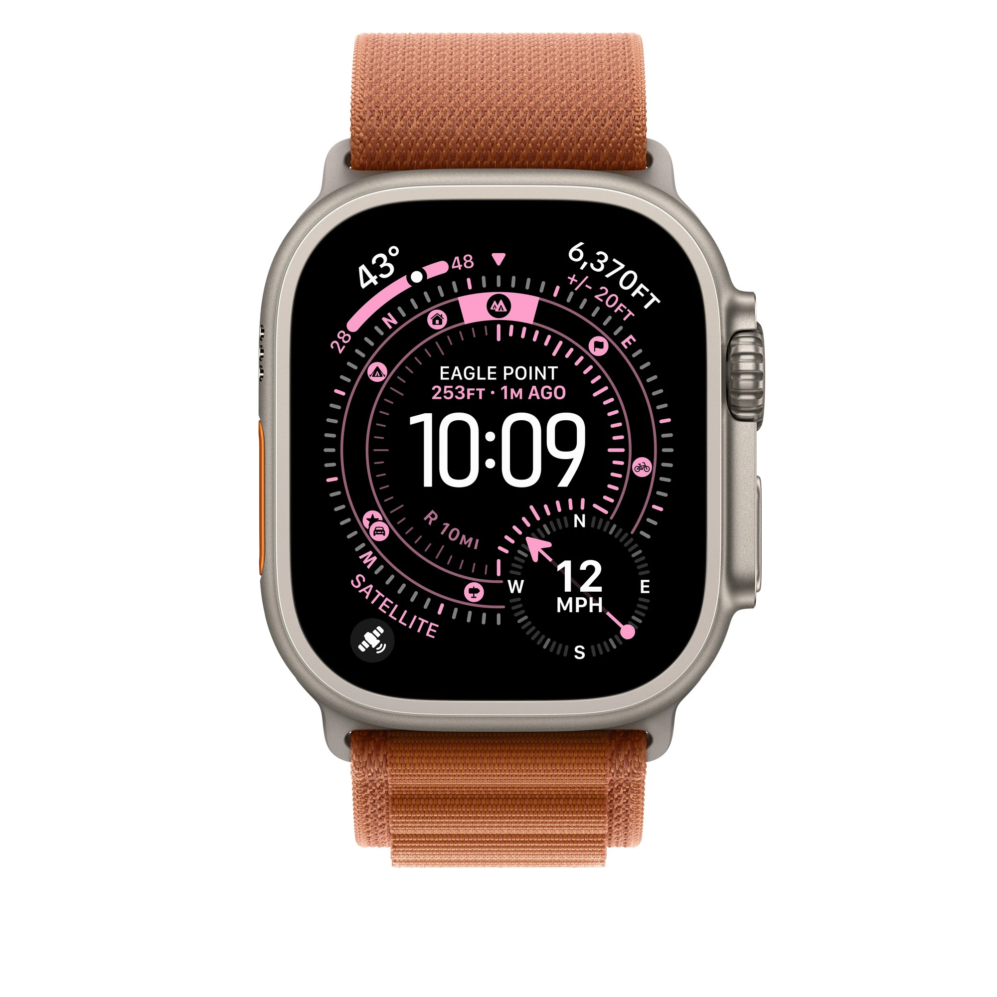 Ремінець Apple Terra Cotta Alpine Loop - Natural Titanium Finish для Apple Watch 44/45/46/49mm - Medium (MFTC4)