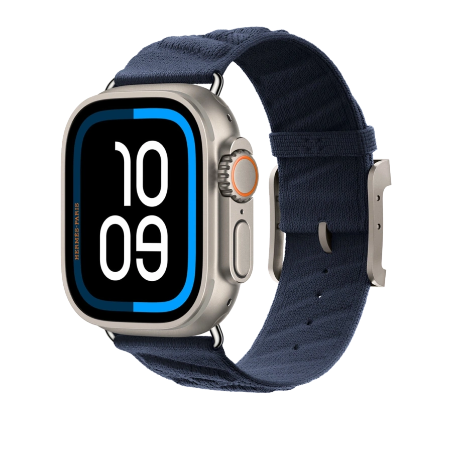 Ремінець Apple Watch Hermès 42/44/45/49mm Bleu Nuit En Mer (MXJA3)