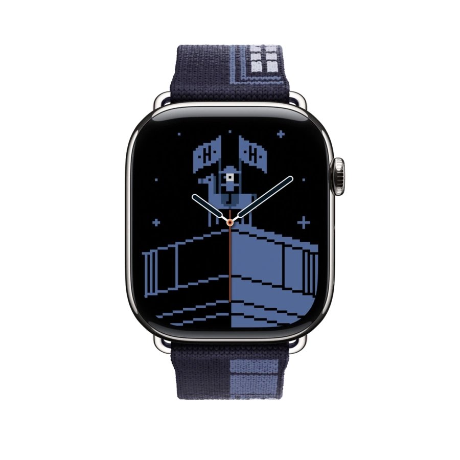 Ремінець Apple Watch Hermès 42/44/45/49mm Bleu Nuit Faubourg Party (MGHD4)