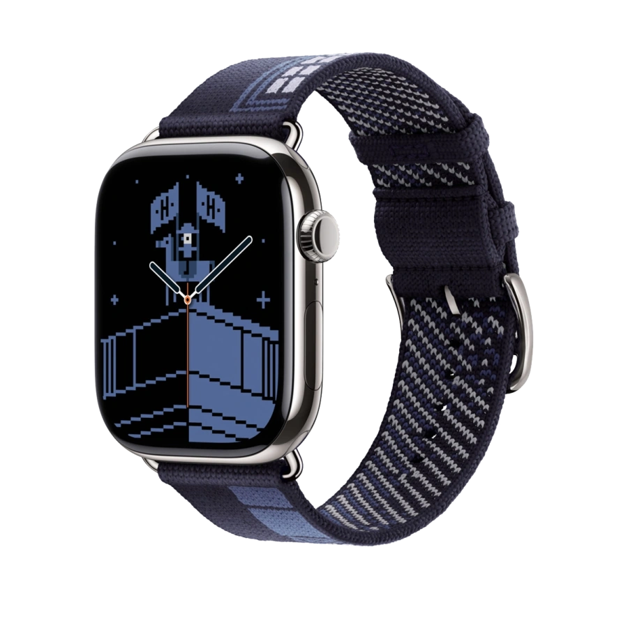 Ремінець Apple Watch Hermès 42/44/45/49mm Bleu Nuit Faubourg Party (MGHD4)