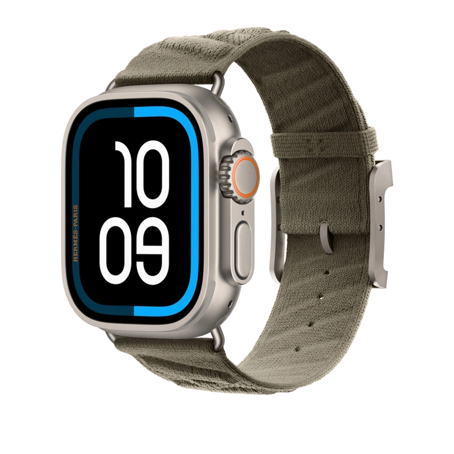 Ремінець Apple Watch Hermès 42/44/45/49mm Gris Titane En Mer (MGN84)