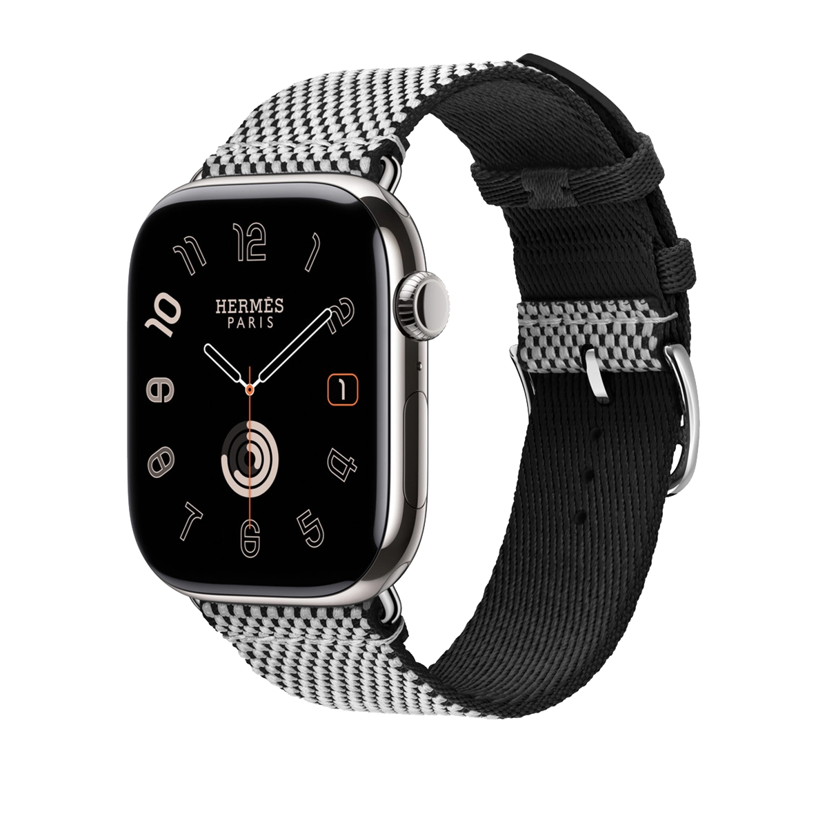 Ремешок Apple Watch Hermès 42/44/45/49mm Noir/Écru Toile H Single Tour (MDFL4)