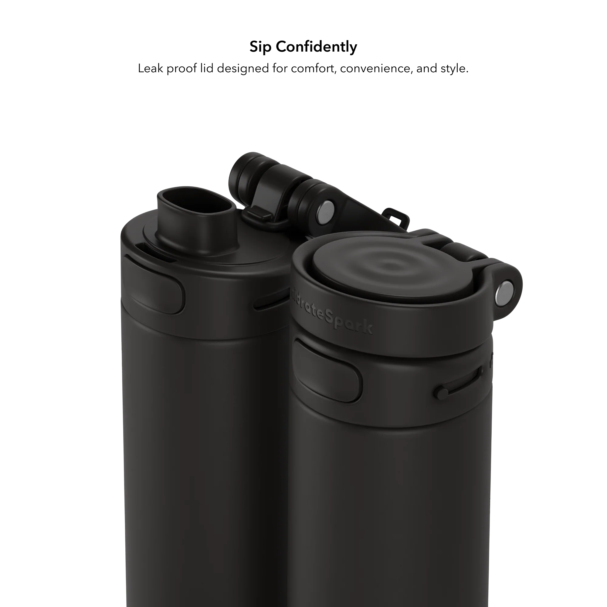 Розумна пляшка для води HidrateSpark PRO 2 Smart Bottle - Chug Lid 21 oz/621 ml - Black (HI-21C-02)