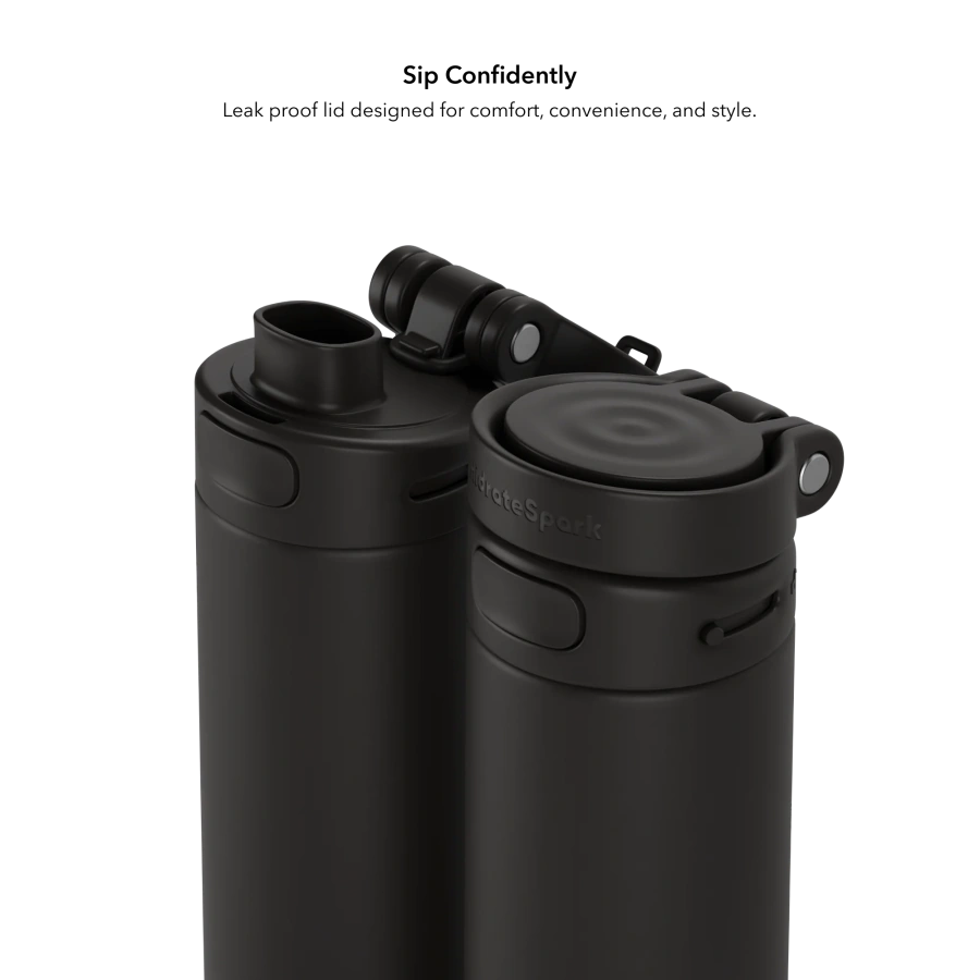 Розумна пляшка для води HidrateSpark PRO 2 Smart Bottle - Chug Lid 21 oz/621 ml - Black (HI-21C-02)