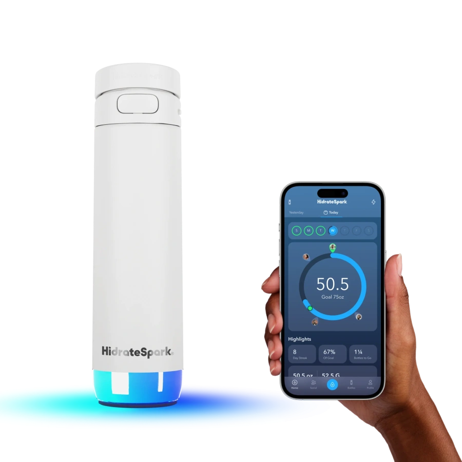 Умная бутылка для воды HidrateSpark PRO 2 Smart Bottle - Chug Lid 21 oz/621 ml - White (HI-21C-01)