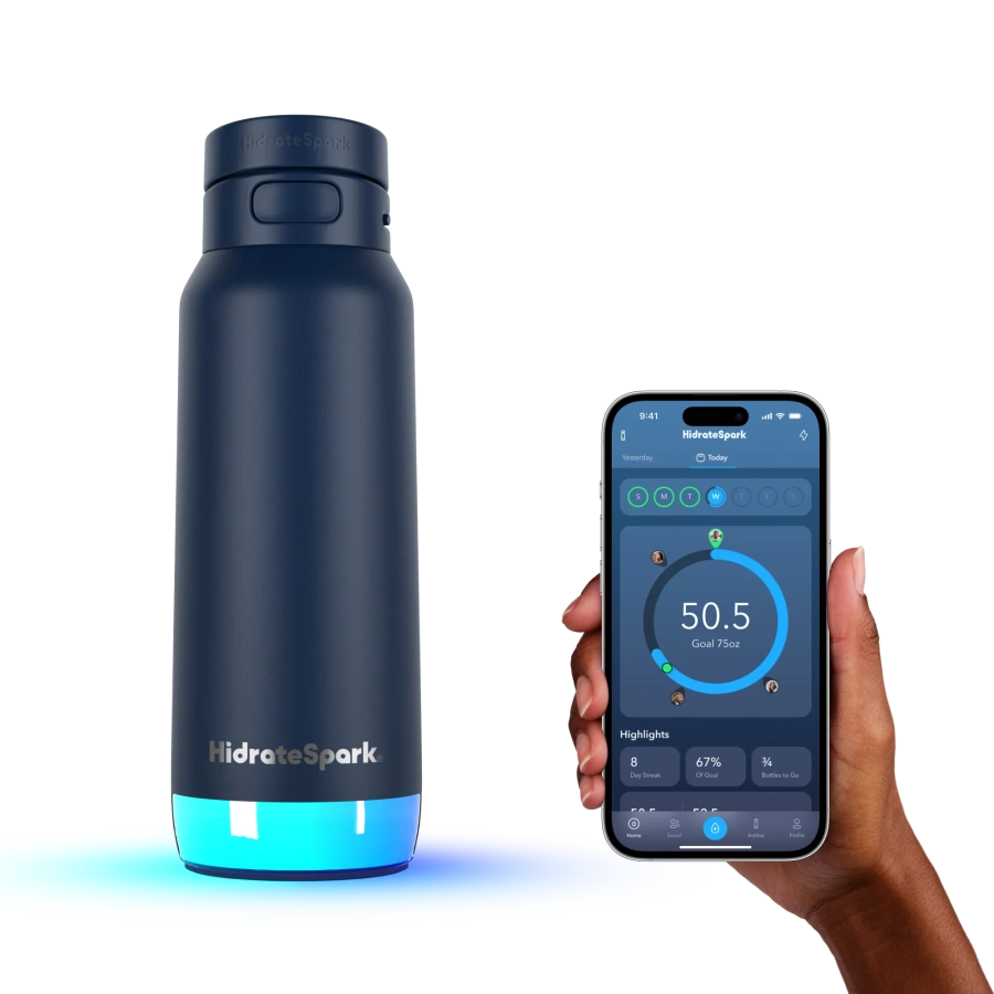 Умная бутылка для воды HidrateSpark PRO 2 Smart Bottle - Straw Lid 32oz/946 ml - Navy