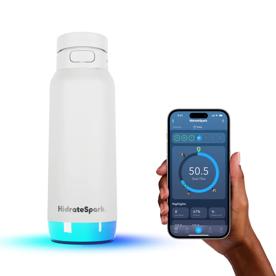 Умная бутылка для воды HidrateSpark PRO 2 Smart Bottle - Chug Lid 32oz/946 ml - White