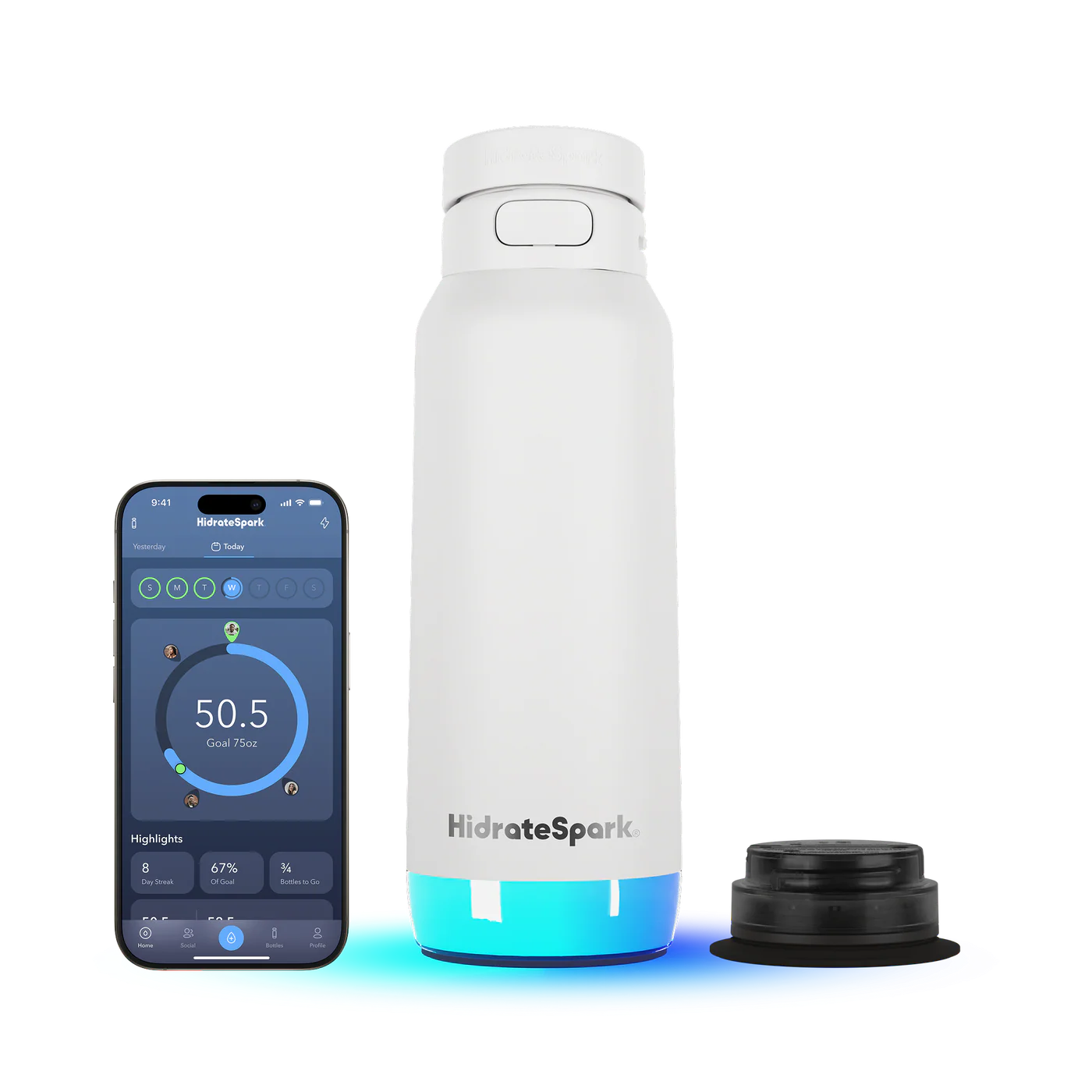 Розумна пляшка для води HidrateSpark PRO 2 Smart Bottle - Chug Lid 32oz/946 ml - White