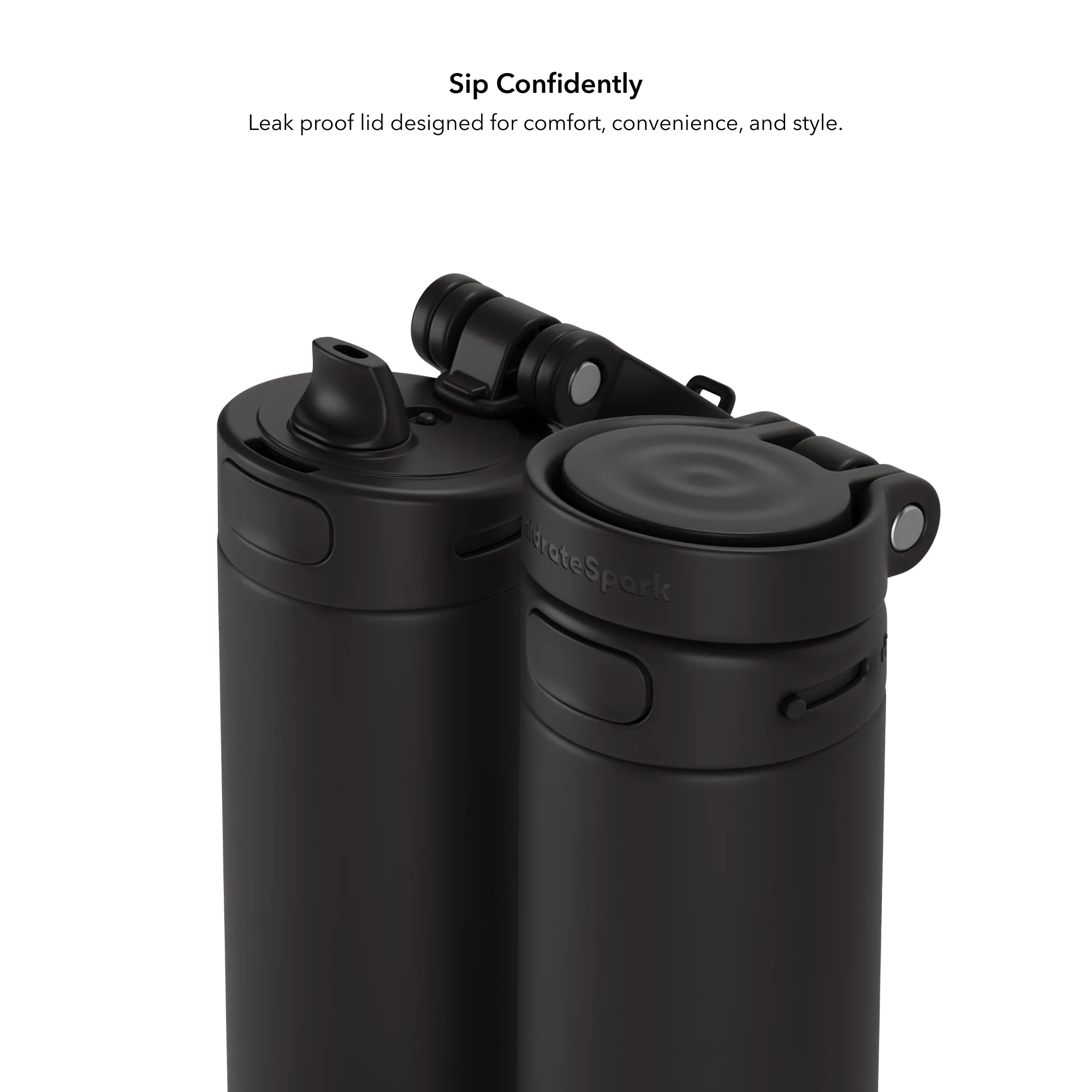 Розумна пляшка для води HidrateSpark PRO 2 Smart Bottle - Straw Lid 21 oz/621 ml - Black