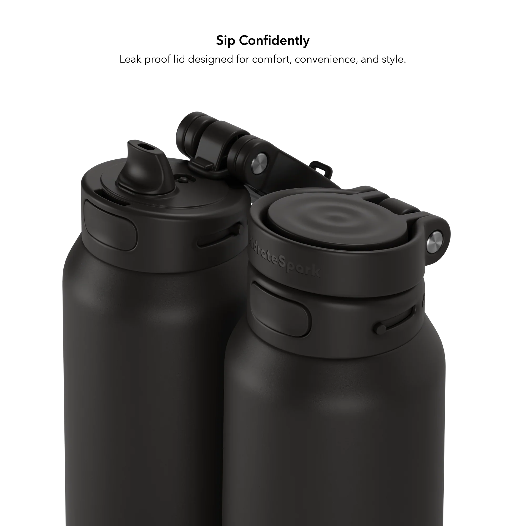 Розумна пляшка для води HidrateSpark PRO 2 Smart Bottle - Straw Lid 32oz/946 ml - Black