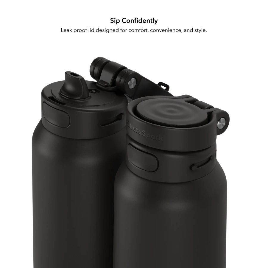 Умная бутылка для воды HidrateSpark PRO 2 Smart Bottle - Straw Lid 32oz/946 ml - Black