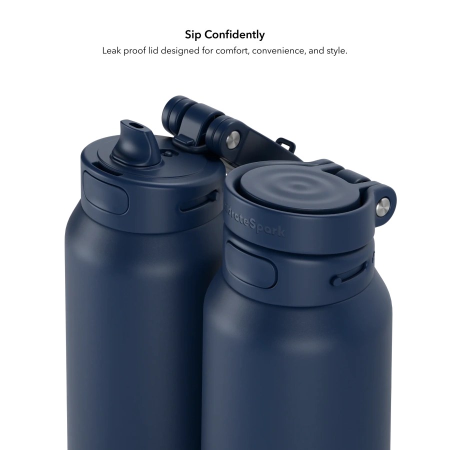 Умная бутылка для воды HidrateSpark PRO 2 Smart Bottle - Straw Lid 32oz/946 ml - Navy