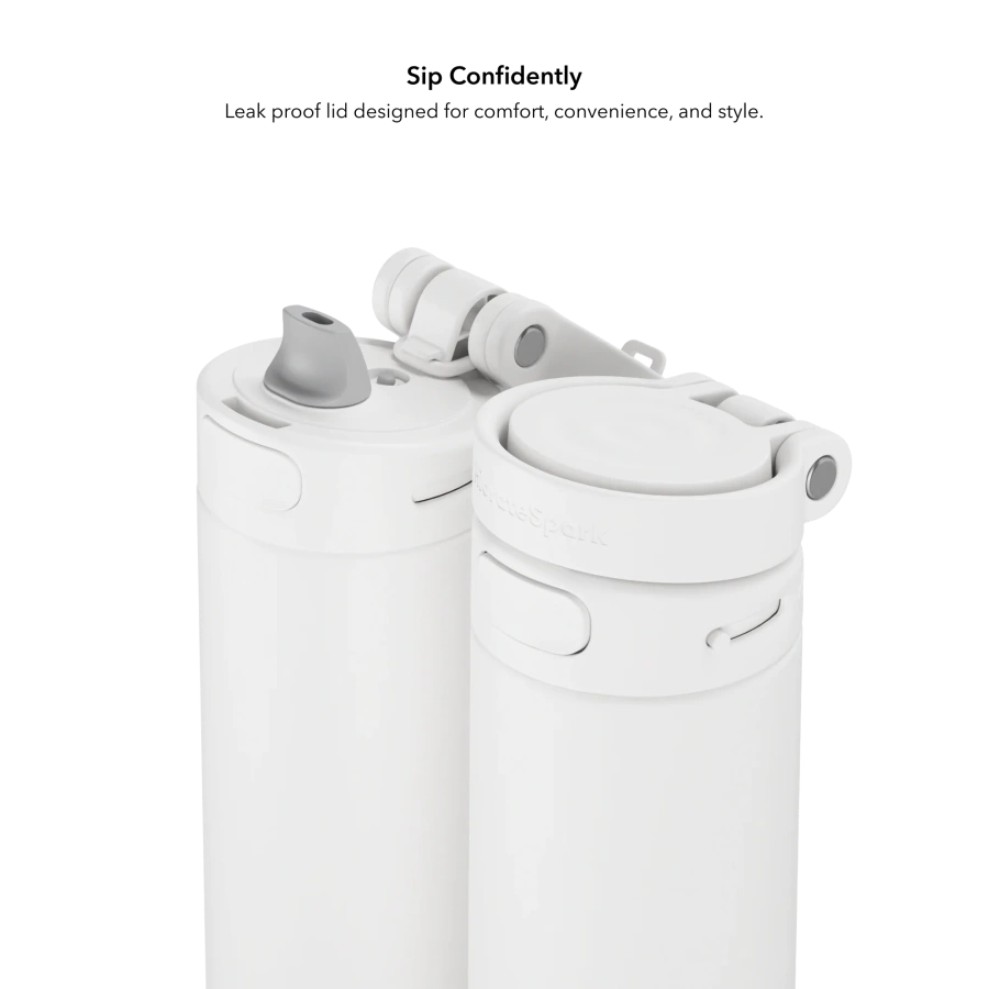 Розумна пляшка для води HidrateSpark PRO 2 Smart Bottle - Straw Lid 21 oz/621 ml - White (HI-21S-01)