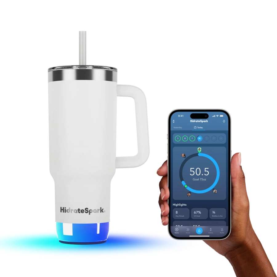 Умный стакан для воды и горячих напитков HidrateSpark PRO 2 Smart Tumbler 30 oz/887ml - White