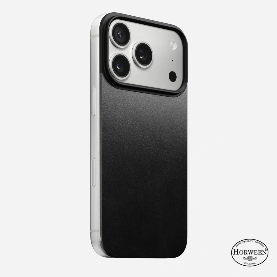 Шкіряна магнітна накладка Nomad Magnetic Horween Leather Back Case for iPhone 17 Pro - Black (NM014414858)